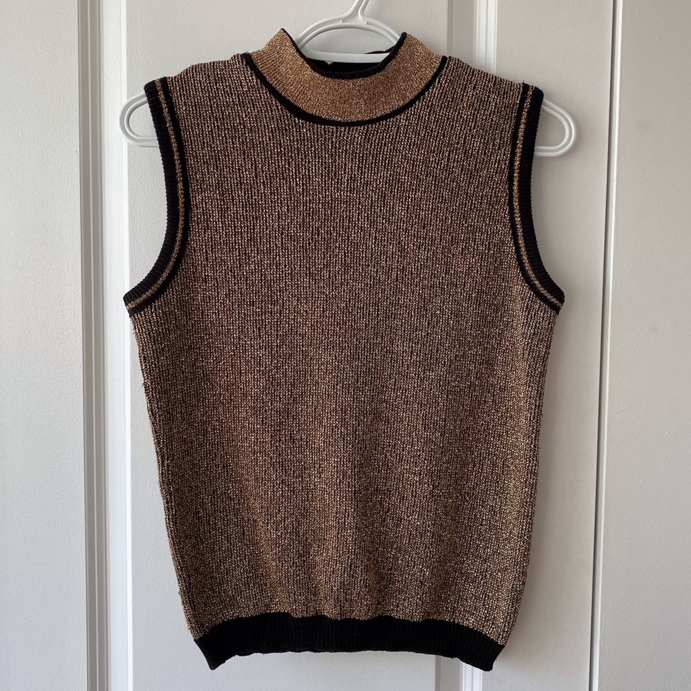 80s Metallic Knit Vest (M)